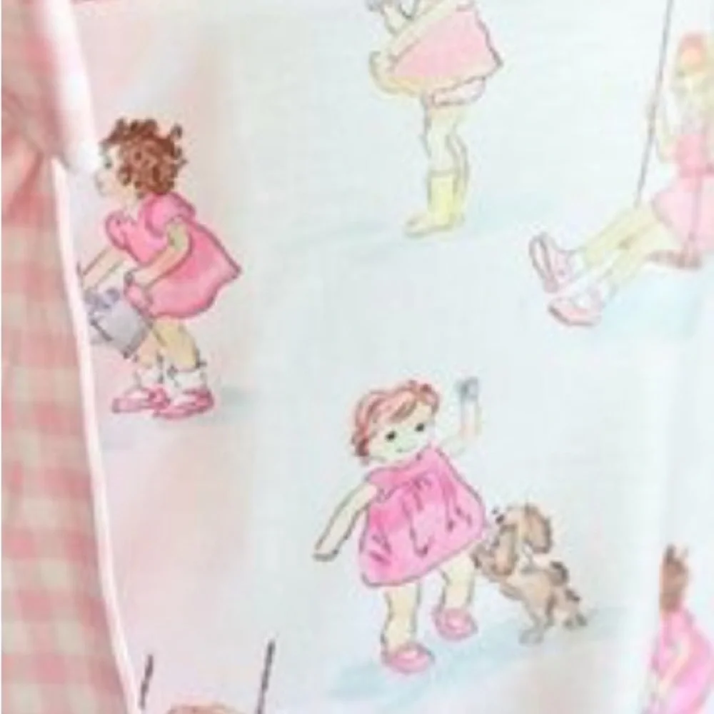 Luxury Pink Gingham Side Tie Bloomer Set Romper Playful Doll Print Play Date